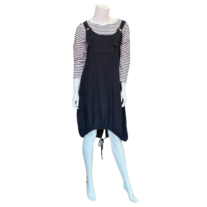 Barbie Overall Dress Charcoal/Navy