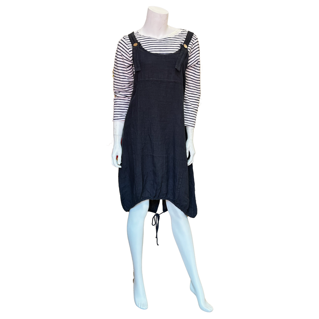 Barbie Overall Dress Charcoal/Navy