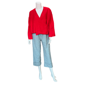 Alfie Frayed Cuff Pant: Blue