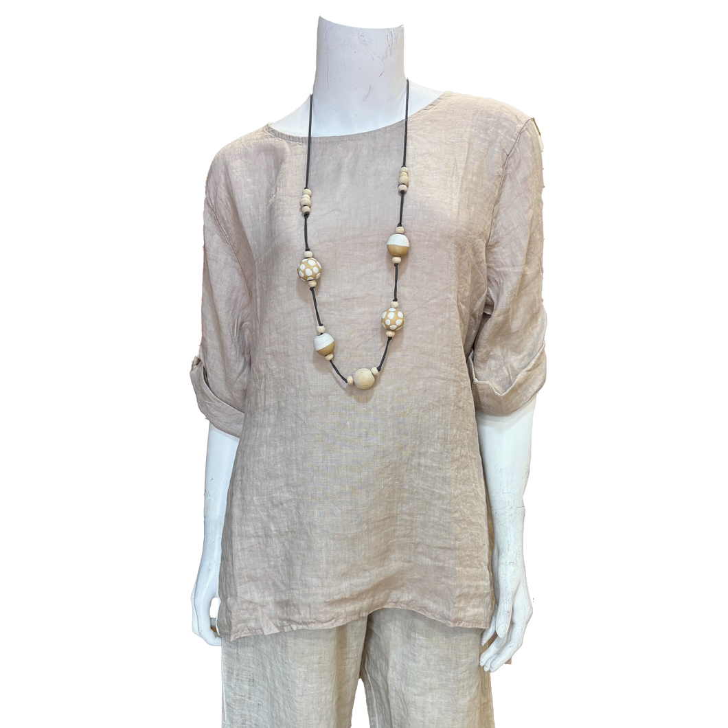 Luna Hi Low Tunic, Beige