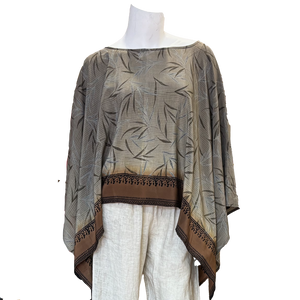 Moss Recycled Sari Capelet - 100% Silk