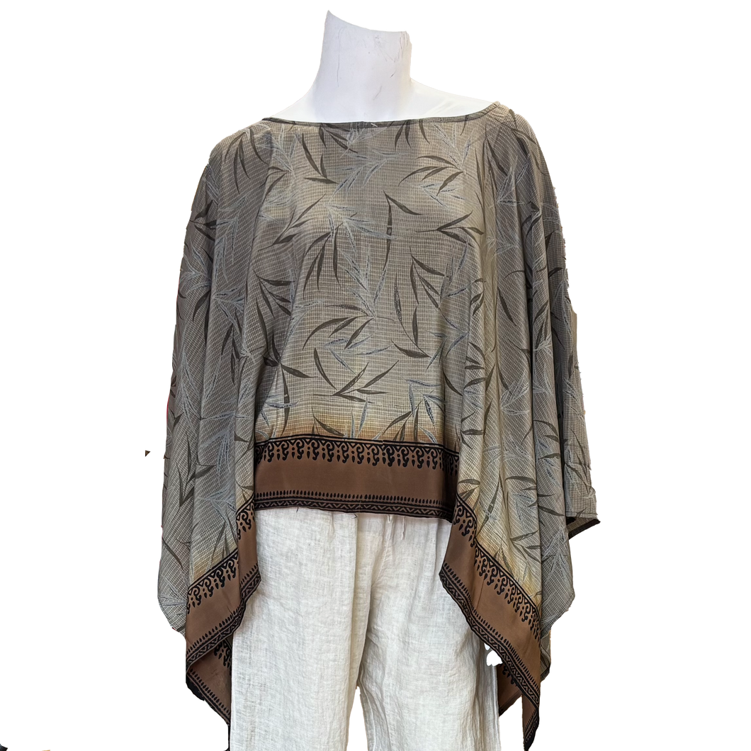 Moss Recycled Sari Capelet - 100% Silk