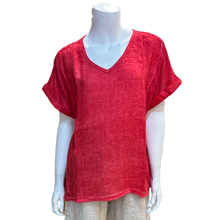 Load image into Gallery viewer, Ellie V-Neck Tee, Red