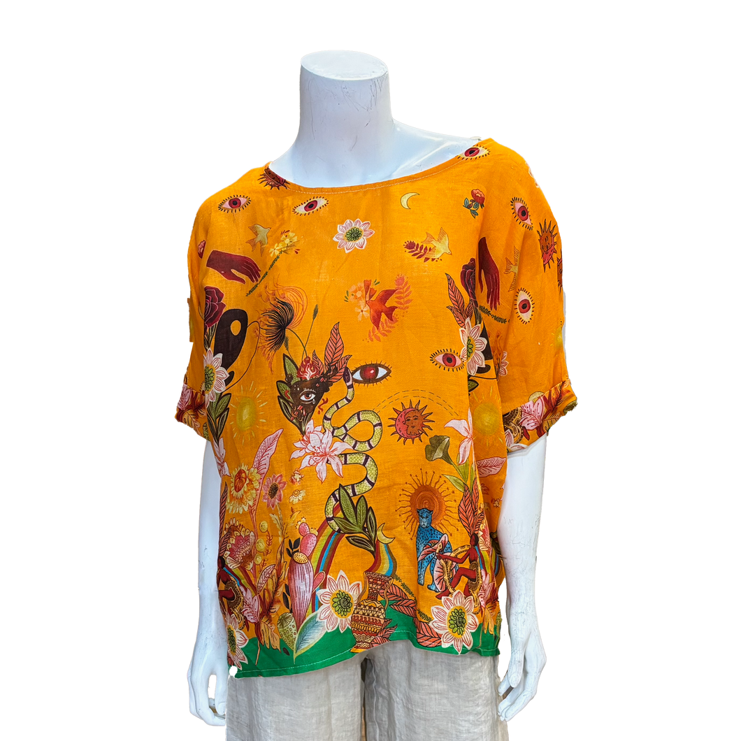 Tunic in Linen Soleil,APRICOT