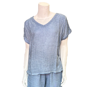 Ellie V-Neck Tee, Denim