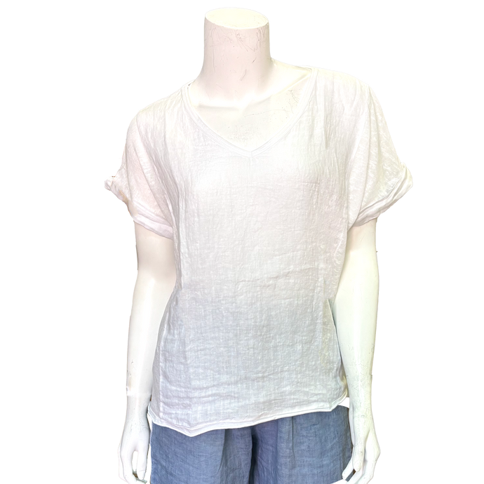 Ellie V-Neck Tee, White