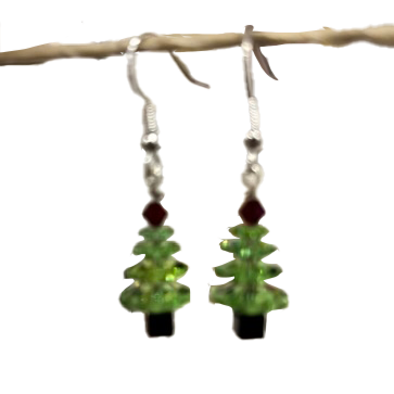Swarovski Crystal Tree Earring Lt Green