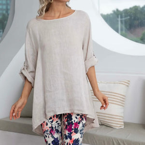 Luna Hi Low Tunic, Beige