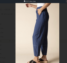 Load image into Gallery viewer, Tillie Seamed Linen Pant, Denim