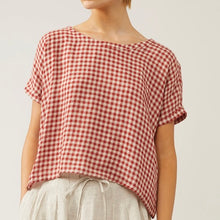 Load image into Gallery viewer, Joanna  Linen Top, Gingham
