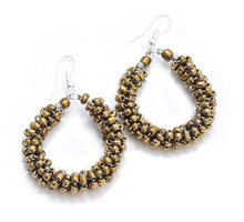 Load image into Gallery viewer, Beaded Loop Earrings: Bronze