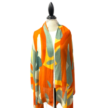 Load image into Gallery viewer, Rangoli Mustard Wool Silk Scarf