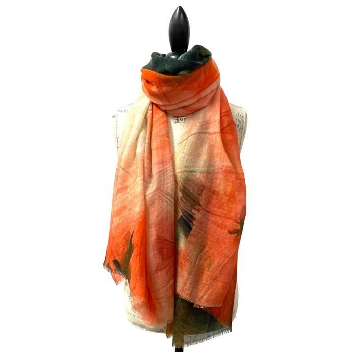Autumn Breeze Wool-Silk Scarf