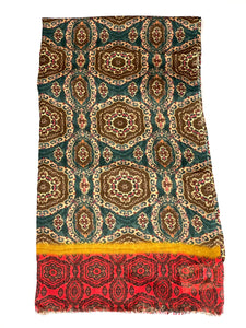 Elsie Wool Silk Scarf/Wrap Brown Red: