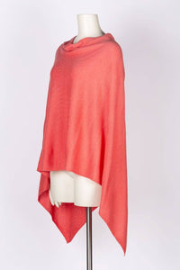 Cashmere Poncho Coral