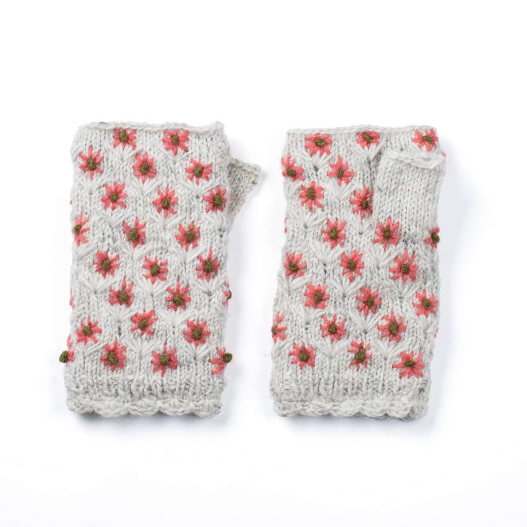 Anaya Handwarmers–Wool Knit, Light Natural