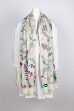 Load image into Gallery viewer, Cleo Embroidered Scarf/Wrap Grey