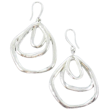 Load image into Gallery viewer, SB Triple Ring Earrings In Silver Plate