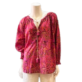 Emory Peasant Top Bright Pink