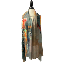 Load image into Gallery viewer, Elegant Wool Silk Blend Watercolor Scarf