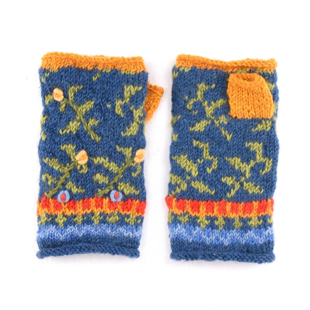 Verbier Wool Handwarmers,Denim