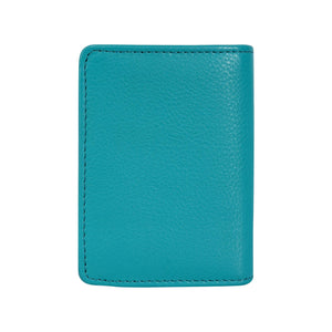 Leather Small Zip Wallet Blue