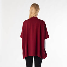 Load image into Gallery viewer, Loretta Half-Zip Bamboo Poncho - Cranberry