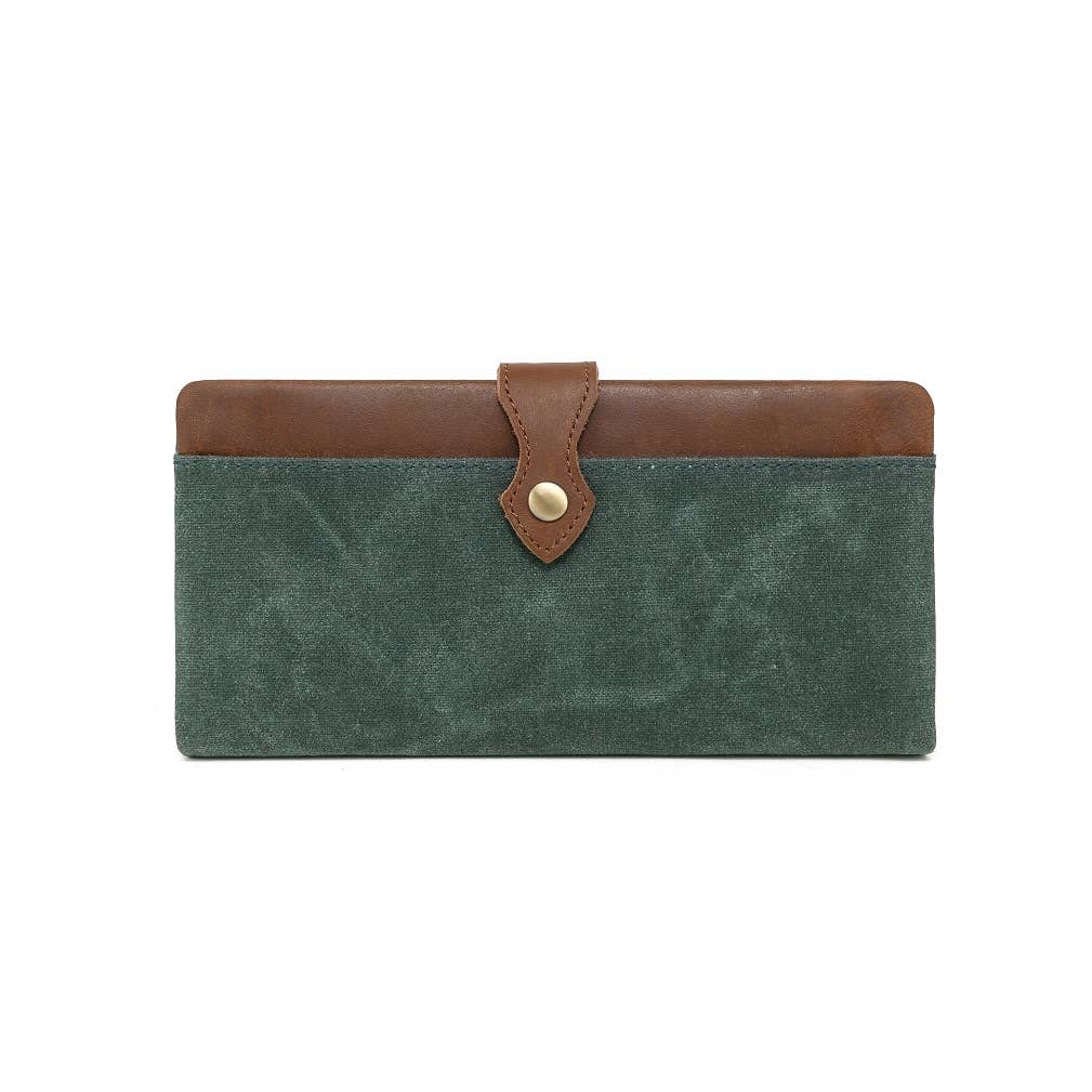 Waxed Canvas Wallet, Green