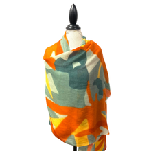 Load image into Gallery viewer, Rangoli Mustard Wool Silk Scarf