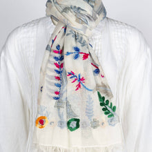 Load image into Gallery viewer, Cleo Embroidered Scarf/Wrap Grey