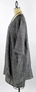 Sarah Linen Dress: Chambray Gray / 1XL/2XL