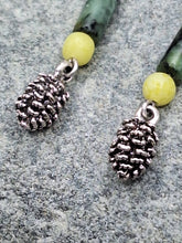 Load image into Gallery viewer, Earthy Pinecone Earrings –African Turquoise, Peridot Jasper