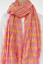 Load image into Gallery viewer, Cotton Scarf: Wall Red/Khaki