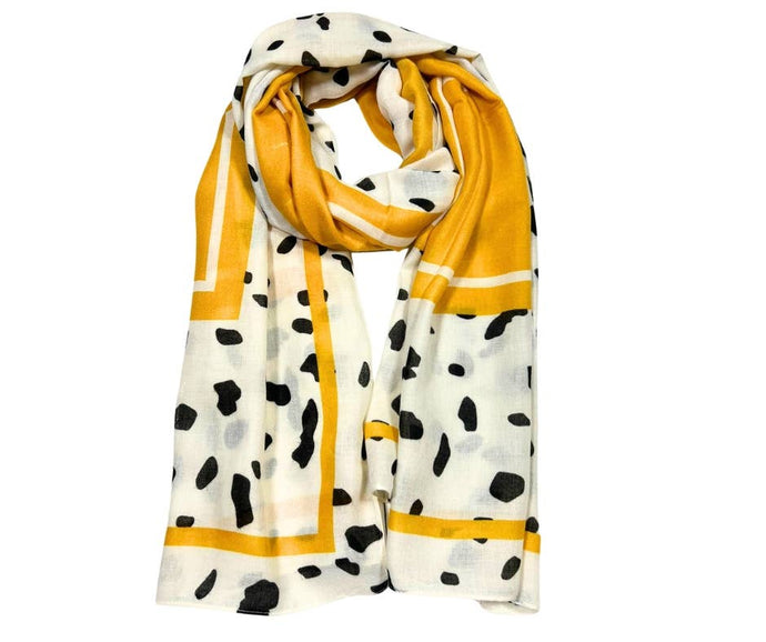 PRINTED SCARF: Gold & Black