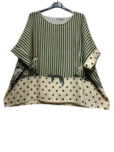 Load image into Gallery viewer, Clarissa One Size, Linen Tunic, Ivory &amp; Olive