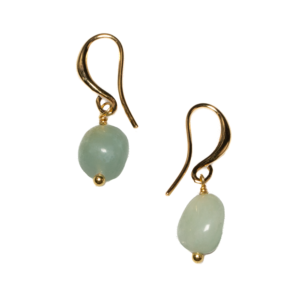 SIMPLE AMAZONITE DROP EARRING