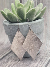 Load image into Gallery viewer, Curved Hammered Diamond-Shaped Statement Earrings