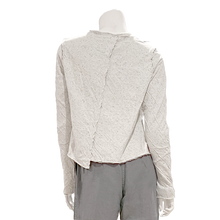 Load image into Gallery viewer, Lily Crop Asymetrical, Raw Edge Sweater