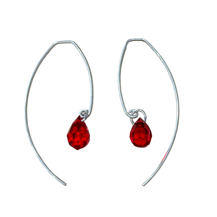 Red crystal Earring