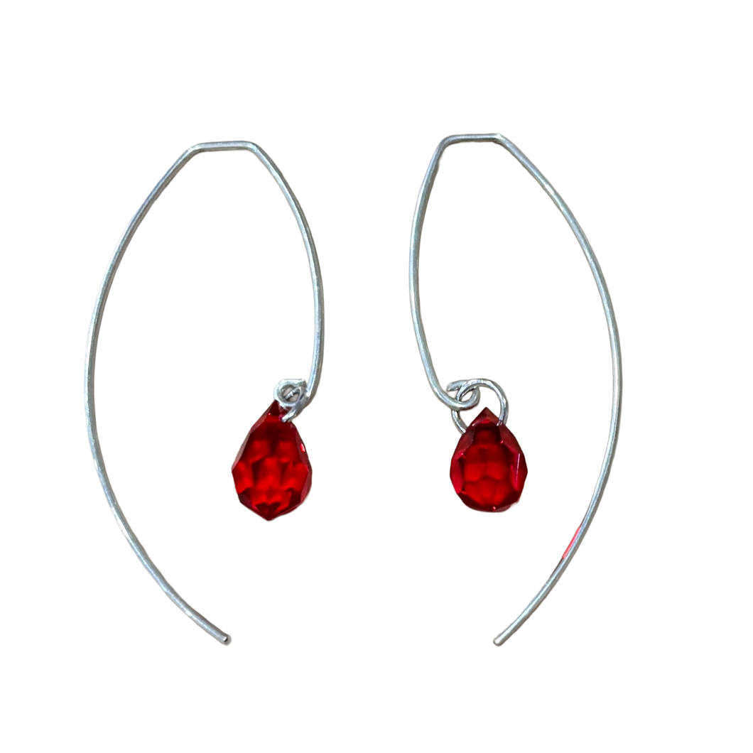 Red crystal Earring