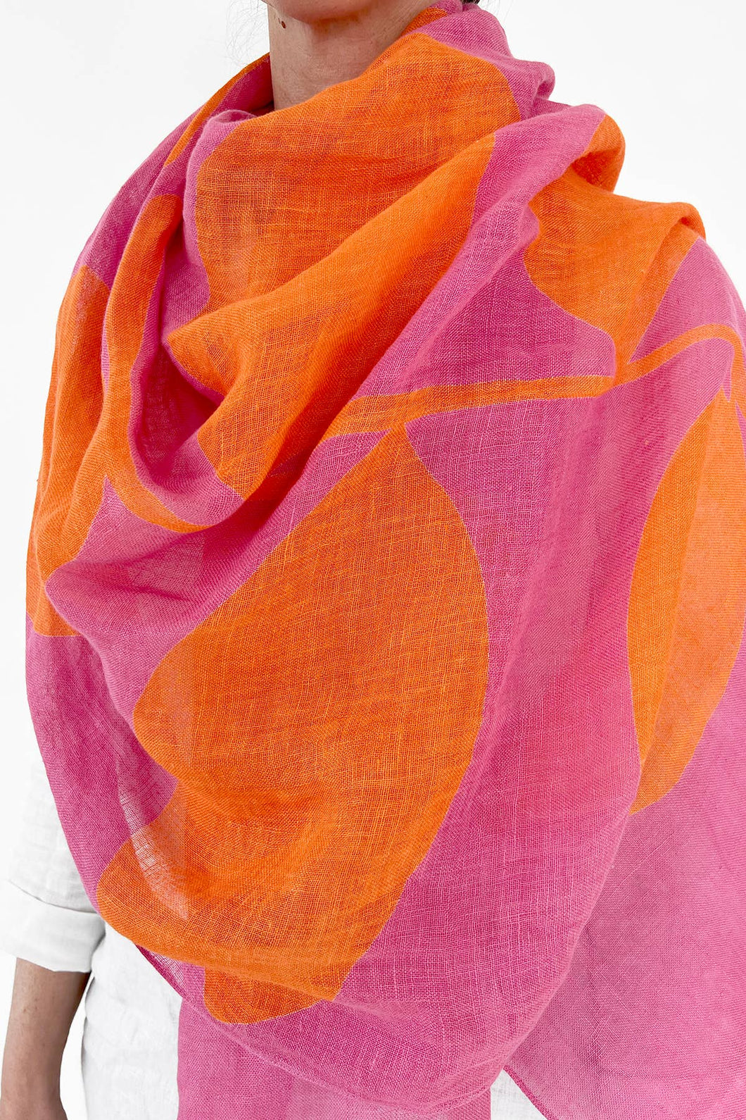 Linen Scarf: Plant Pink/Orange