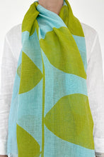 Load image into Gallery viewer, Linen Scarf : Plant Aqua/Citron