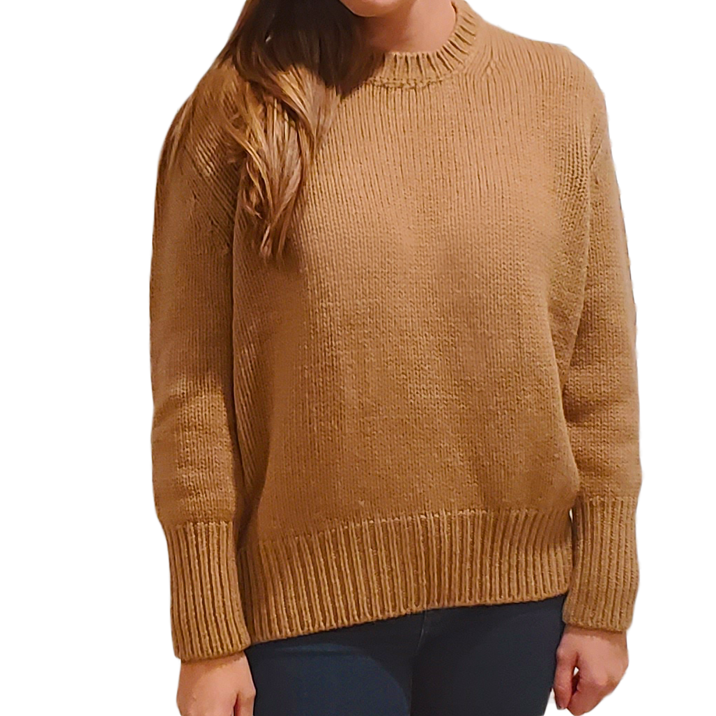 KARLEY: Cashmere & Lambs Wool Maxi Crew Neck Pullover