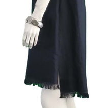 Load image into Gallery viewer, Willow island Dress with Raw Edge Hem &amp; Pockets :Navy