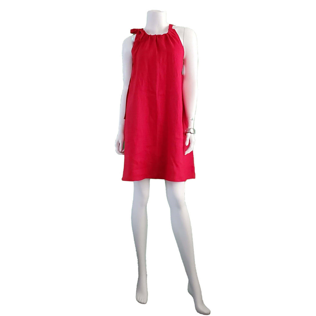 RED Linen sundress with pockets