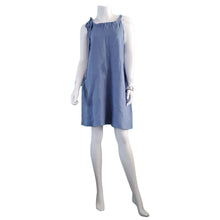 Load image into Gallery viewer, Blue Linen sundress with pockets
