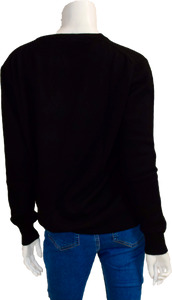 Unisex Cashmere  Crew Neck Sweater in Black