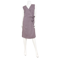 Load image into Gallery viewer, Lavender linen wrap dress