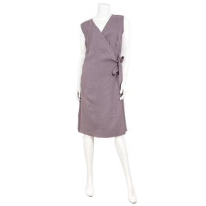 Lavender linen wrap dress