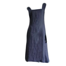 Load image into Gallery viewer, Japanese Apron/Tunic in Charcoal Stone Washed Linen